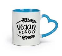 DEBINGY céramique Tasses en céramique avec anses Cuisine végétarienne Cuisine de la ferme Restaurant végétarien （11oz/320ml） Idéal pour la maison et le bureau Bleu
