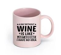 DEBINGY céramique Tasses en céramique avec anses Une journée sans alcool c'est comme une blague je ne sais pas （11oz/320ml） Cadeau pour homme ou femme Rose