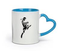 DEBINGY céramique Tasses en céramique pour café, lait, thé Boxe thaïlandaise Muay Thai Boxeur Combat MMA （11oz/320ml） Tasse à café en céramique pour cappuccino, thé, lait Bleu