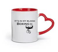 DEBINGY céramique Tasses en céramique pour café, lait, thé Citations de boxe Ceci est mon sang, mon garçon （11oz/320ml） Tasses à café en céramique pour la maison ou le travail Rouge