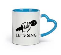 DEBINGY céramique Tasses en céramique pour café, lait, thé Let'S Sing Microphone Karaoké Musical （11oz/320ml） Cadeau humoristique pour les amateurs de café, les collègues et les amis Bleu