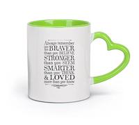 DEBINGY céramique Tasses en grès pour café, thé Chambre d'enfant : souviens-toi toujours que tu es plus courageux （11oz/320ml） Restaurant, bureau Vert