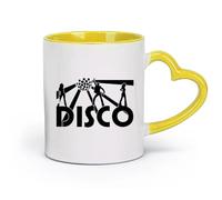 DEBINGY céramique Tasses en grès pour café, thé Disco Musique Discothèque Soirée Dansante Musiciens Rétro （11oz/320ml） Cadeau de bureau unique pour femme et homme Jaune