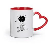 DEBINGY céramique Tasses en grès pour café, thé École de personnages de dessins animés du Petit Prince Renard （11oz/320ml） Pour hommes et femmes Rouge