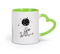 DEBINGY céramique Tasses en grès pour café, thé École de personnages de dessins animés du Petit Prince Renard （11oz/320ml） Pour hommes et femmes Vert