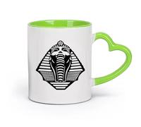 DEBINGY céramique Tasses en grès pour café, thé Égypte Sphinx Pyramide Gizeh Dieu Égypte antique Pharaon （11oz/320ml） Cappuccino, latte macchiato, thé, expresso Vert