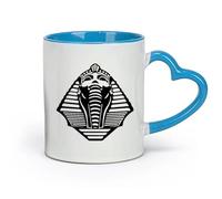 DEBINGY céramique Tasses en grès pour café, thé Égypte Sphinx Pyramide Gizeh Dieu Égypte antique Pharaon （11oz/320ml） Cappuccino, latte macchiato, thé, expresso Bleu