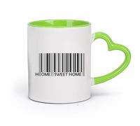 DEBINGY céramique Tasses en grès pour café, thé Home Sweet Barcode House Corridor Entrée de la maison （11oz/320ml） Excellent cadeau pour les amoureux Vert