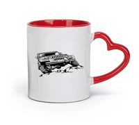 DEBINGY céramique Tasses en grès pour café, thé Véhicules tout-terrain Offroad Great Garage Car Boy （11oz/320ml） Excellent cadeau pour les amoureux Rouge