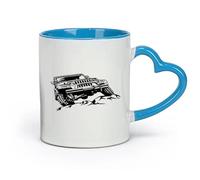 DEBINGY céramique Tasses en grès pour café, thé Véhicules tout-terrain Offroad Great Garage Car Boy （11oz/320ml） Excellent cadeau pour les amoureux Bleu
