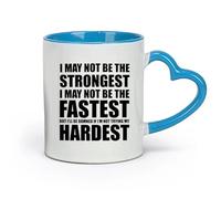 DEBINGY céramique Tasses en porcelaine Citations inspirantes sur les exercices les plus rapides et les plus difficiles pour le fitness （11oz/320ml） Joli cadeau de Noël Bleu