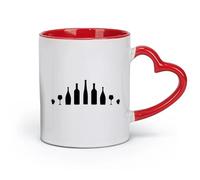 DEBINGY céramique Tasses et tasses tendance Pyramide de vin Silhouette Bar à vin et boissons Restaurant （11oz/320ml） Utilisation au café ou au restaurant Rouge