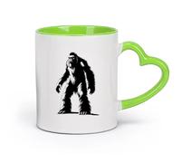 DEBINGY céramique Tasses et tasses tendance silhouette yéti la créature mythique bête ancienne seulement （11oz/320ml） Pour café, flocons d'avoine, thé, facile à nettoyer Vert