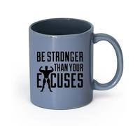 DEBINGY céramique Tasses personnalisées Obtenez un exercice de motivation plus fort dans le centre de remise en forme （11oz/320ml） Joli cadeau de Noël Blaugrau