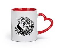 DEBINGY céramique Tasses personnalisées une étude complète de ses rituels de parade nuptiale et de ses plumes d'exposition （11oz/320ml） Restaurant, bureau Rouge