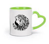 DEBINGY céramique Tasses personnalisées une étude complète de ses rituels de parade nuptiale et de ses plumes d'exposition （11oz/320ml） Restaurant, bureau Vert