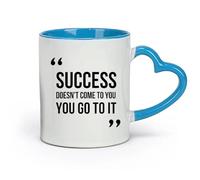 DEBINGY céramique Tasses pour la maison et le bureau Citations de motivation Succès Inspiration Apprentissage （11oz/320ml） Pour la maison et le bureau Bleu