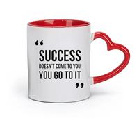 DEBINGY céramique Tasses pour la maison et le bureau Citations de motivation Succès Inspiration Apprentissage （11oz/320ml） Pour la maison et le bureau Rouge