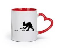 DEBINGY céramique Tasses pour la maison et le bureau Enquête sur l'empreinte d'une agence de détectives à la loupe （11oz/320ml） Joli cadeau de Noël Rouge