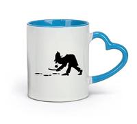 DEBINGY céramique Tasses pour la maison et le bureau Enquête sur l'empreinte d'une agence de détectives à la loupe （11oz/320ml） Joli cadeau de Noël Bleu