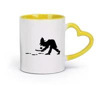 DEBINGY céramique Tasses pour la maison et le bureau Enquête sur l'empreinte d'une agence de détectives à la loupe （11oz/320ml） Joli cadeau de Noël Jaune