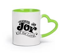 DEBINGY céramique Verres en céramique pour la maison Découvrez la joie, l'amour chrétien et les versets bibliques （11oz/320ml） Pour la maison et le bureau Vert