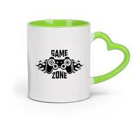 DEBINGY Coffret cadeau pour tasse à latte avec anse Aire de jeux pour enfants Gamer Boy （11oz/320ml） Élégant et durable - Compatible micro-ondes et lave-vaisselle Vert