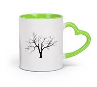 DEBINGY Coffret cadeau pour tasse à latte avec anse Branches d'arbre gothiques （11oz/320ml） Parfait pour les cuisines, restaurants et cafés, excellente idée cadeau Vert