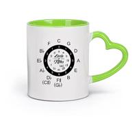 DEBINGY Coffret cadeau pour tasse à latte avec anse École de musique Cercle des quintes （11oz/320ml） Élégant et durable - Compatible micro-ondes et lave-vaisselle Vert