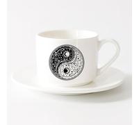 DEBINGY Coffret cadeau pour tasse à latte avec anse Mange, dors, joue au football, mon garçon （6oz/175ml） Utilisation au café ou au restaurant Service à thé tasse et soucoupe (blanc)