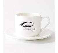 DEBINGY Coffret cadeau pour tasse à latte avec anse Montagnes géométriques Croissants d'étoiles Bébé （6oz/175ml） Pour thé, café, lait, cappuccino Service à thé tasse et soucoupe (blanc)