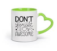 DEBINGY Coffret cadeau pour tasse à latte avec anse n'oublie pas d'être génial （11oz/320ml） Parfait pour les cuisines, restaurants et cafés, excellente idée cadeau Vert