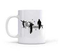 DEBINGY Coffret cadeau pour tasse à latte avec anse Skis Snowboard Sports d'hiver Neige Extrême （11oz/320ml） Idéal pour la maison, le bureau, les cafés, idées cadeaux