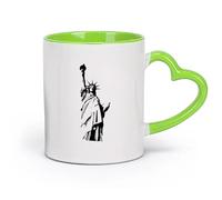DEBINGY Coffret cadeau pour tasse à latte avec anse Statue de la Liberté Statue de la Liberté （11oz/320ml） Tasses à café en pour la maison ou le travail Vert