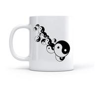 DEBINGY Coffret cadeau pour tasse à latte avec anse Talisman Yin Yang Taiji （11oz/320ml） Cadeau humoristique pour les amateurs de café, les collègues et les amis