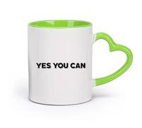 DEBINGY Fantaisie Tasse cadeau Oui, vous pouvez, citations de gymnastique, centre de remise en forme, citations de motivation, studio de cyclisme （11oz/320ml） Lave-vaisselle Vert