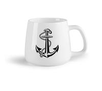 DEBINGY Fruta de cerámica Taza de Café con Asa - Cerámica Clásica Ancla Ancla Barco Retro Vintage Barco （14oz/400ml） Ideal para el hogar, la oficina, cafeterías, ideas de regalo
