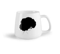 DEBINGY Fruta de cerámica Taza de Café con Asa - Cerámica Clásica Mujer de belleza de estilo africano, dama negra （14oz/400ml） Para té, chocolate caliente