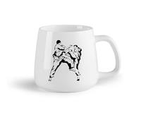 DEBINGY Fruta de cerámica Taza de café con estilo Karate, artes marciales, niño en un centro deportivo. （14oz/400ml） Regalo único de oficina para mujeres y hombres