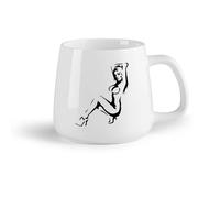 DEBINGY Fruta de cerámica Taza de café con estilo Mujer Baño atractivo Chica Armario más genial Techo （14oz/400ml） Perfecto para cocinas, restaurantes y cafeterías, gran idea de regalo