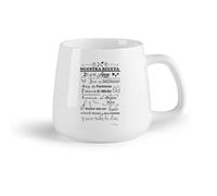 DEBINGY Fruta de cerámica Taza de café con estilo Recetas Españolas Cocina Del Restaurante Nuestra Receta （14oz/400ml） Para bebidas calientes, latte, capuchino