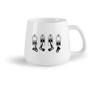 DEBINGY Fruta de cerámica Taza de Café de Cerámica Administración de garaje Motor Pistón Mecánica de automóviles （14oz/400ml） Regalo para hombre o mujer