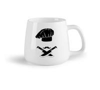 DEBINGY Fruta de cerámica Taza de Café Gorro de chef, cocina, restaurante, barba, cuchillo, herramienta, restaurante （14oz/400ml） Para el hogar y la oficina