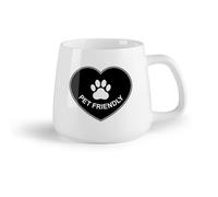 DEBINGY Fruta de cerámica Taza de Café Letrero de Amable con mascotas, Amor animal, Cafetería, Salón, Tienda （14oz/400ml） Para la oficina y el hogar