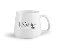 DEBINGY Fruta de cerámica Taza de Café Letrero rústico de madera con flecha para boda, ceremonia o recepción （14oz/400ml） Para té, café y bebidas calientes