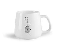 DEBINGY Fruta de cerámica Taza de Cerámica Jaula de pájaros Eres mi amor Frases de amor familiar Jaula de pájaros Hojas Cocina （14oz/400ml） Bonito regalo de Navidad