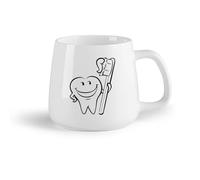 DEBINGY Fruta de cerámica Taza de Cerámica para Café, Té y Cacao Dentista dental Diente y cepillo de dientes （14oz/400ml） Café, té, latte, leche, cacao, zumo y otras bebidas calientes