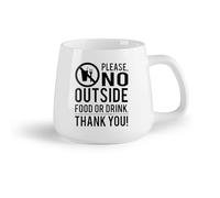 DEBINGY Fruta de cerámica Taza de Cerámica para Café, Té y Cacao Señal de no comer ni beber en la cafetería （14oz/400ml） Regalo único de oficina para mujeres y hombres