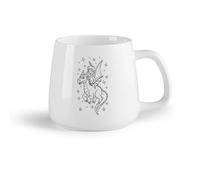 DEBINGY Fruta de cerámica Taza de Cerámica Un hada cabalgando sobre el lomo de un pequeño y amigable dragón volando sobre el bosque encantado con （14oz/400ml） Gran regalo para parejas