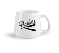 DEBINGY Fruta de cerámica Taza de porcelana Barbería Basbess Salón Maquinilla de afeitar para barba Vestíbulo de la barbería （14oz/400ml） Para cafetería o regalo